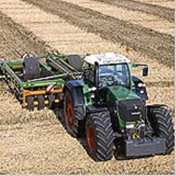 The AUTO-GUIDE Satellite Navigation System is a steer-assist feature that automatically guides the agriculture vehicle along a path established by GPS