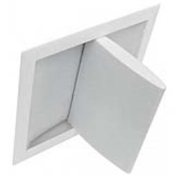This in-wall loudspeaker lies flush within the wall when not in use, and extends outward to evenly deliver surround effects throughout the entire room