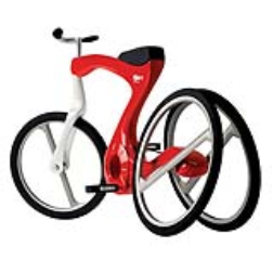 A bicycle/tricycle with 2 rear wheels that move closer together as the rider picks up speed makes it easier to balance at slower speeds