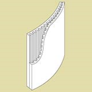 flexible MDF which can create relatively smooth, curved planes