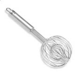A smaller ball whisk inside a whisk cut down the whisking time