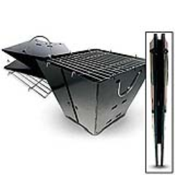 portable grill which can be folded up for easy storage