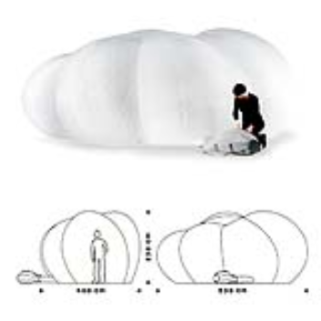 inflatable meeting room which fits in a bag