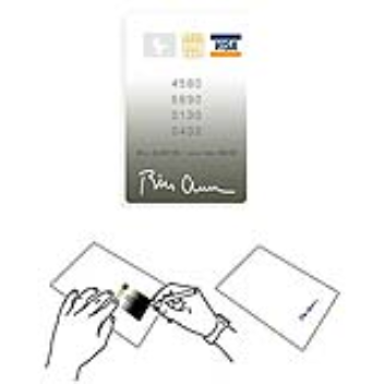 A credit card with a signature cutout can also function as a template