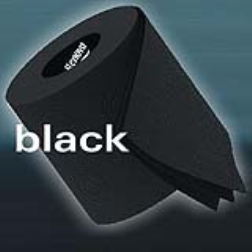 Black toilet paper is a change from the everyday white one