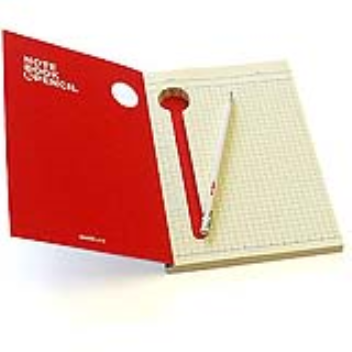 A note book with a place for a pencil