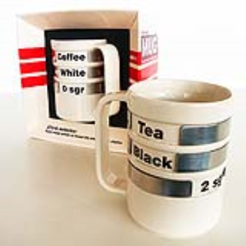 This mug helps show what your coffee or tea preference is