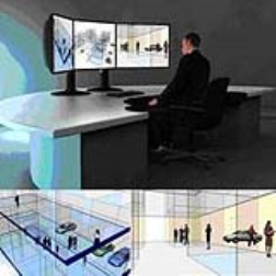 This high resolution, auto-stereoscopic display  monitors the security situation