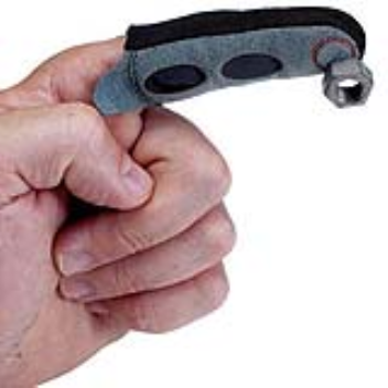 A magnetic finger glove helps pick up small bolts 