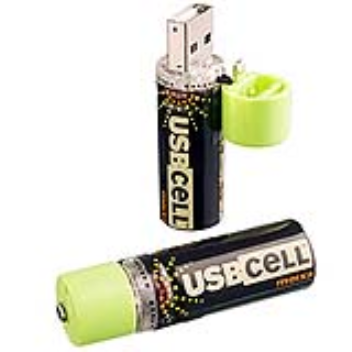 AA shaped USB rechargeable batteries