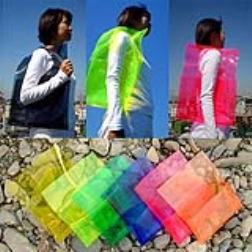 reusable transparant sheet can be folded into a bag
