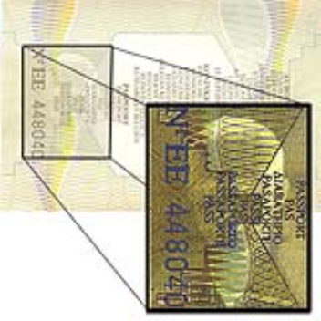 Perforations in a passport photo are difficult to replicate