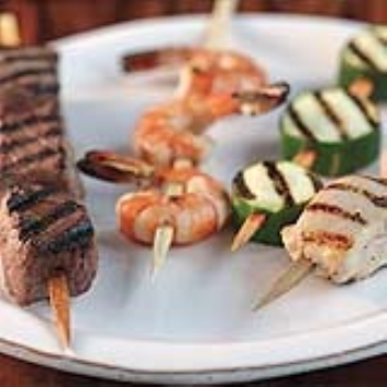These seasoned wooden skewers flavor food from the inside out