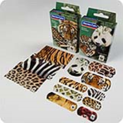 These plasters are decorated with animal prints