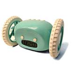 This alarm clock gives you once chance to get up, otherwise it rolls around your room