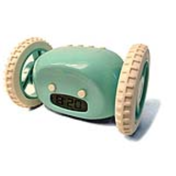 This alarm clock gives you once chance to get up, otherwise it rolls around your room