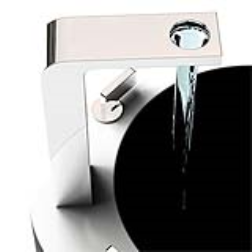 Adding a hole to a faucet creates a "frame" of flowing water