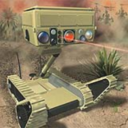 A battlefield robot is able to detect a snipers hiding space