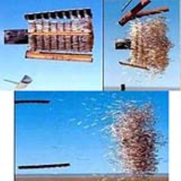 This bomb releases darts that explode mines and then neutralizes them with chemicals