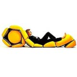 This segmented sofa can be rolled for easier storage