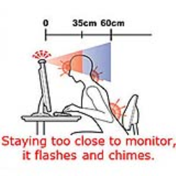 A small device that sits on your computer monitor and reminds you to sit up straight