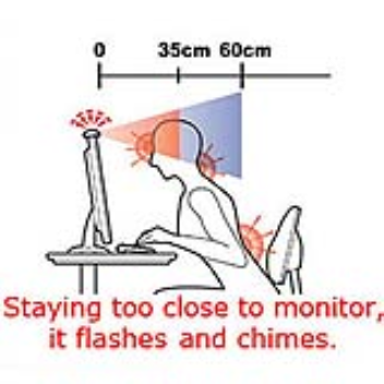 A small device that sits on your computer monitor and reminds you to sit up straight