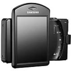 This camera has a rotating LCD screen for multimedia functions