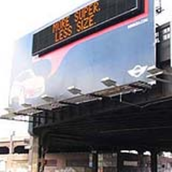 Users create a custom message stored in their RFID chip, so when they pass under the MINI billboard, their custom message shows up on the billboard