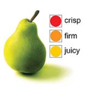 This fruit label changes colour to indicate the ripeness