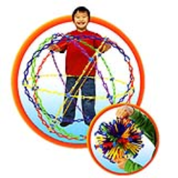 This toy sphere  can expand in diameter