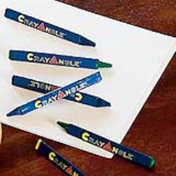 A triangular shaped crayon will not roll off the table