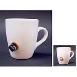 A hole in a coffee cup requires a key to plug the hole