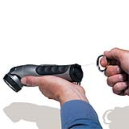 This LED flashlight has a pull cord instead of battery power