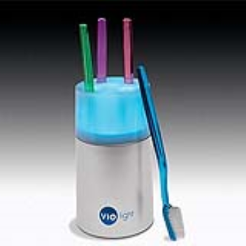 This sanitizer users germicidal UV technology to destroy the bacteria on a toothbrush
