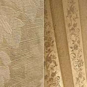 The permanent wall castings are formed with traditional wallpaper prints embossed onto the entire surface