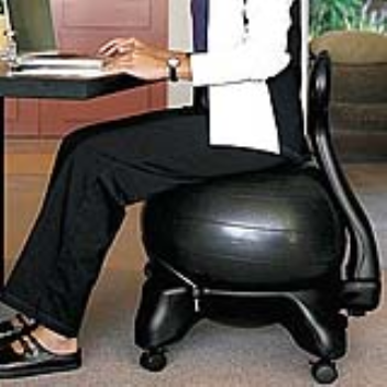 Adding a balacning ball to a chair can help strengthen muscles