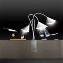 This extractor hood consists of separate adjustable shades