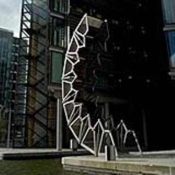 This pedestrian bridge curls upwards when it opens
