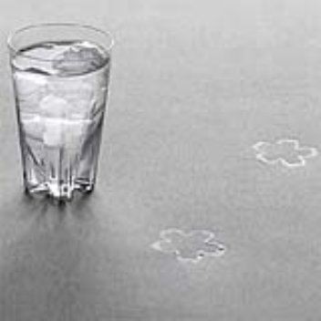 This glass leaves a pattern on the table