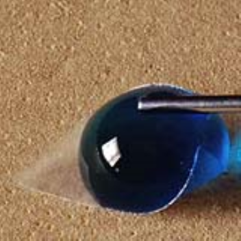 Sheets of plastic that fold into tiny pyramids, boxes and spheres when water is added have