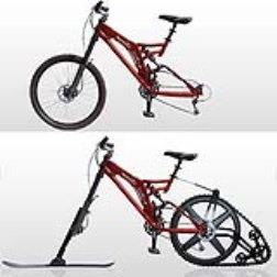 Ktrak is a kit that will transform your mountain bike into an all terrain riding machine