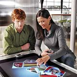 Tabletop display which interacts without a keyboard or mouse