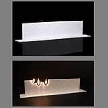 A candle flame which follows a design track