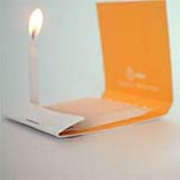 A book of matches with candles instead