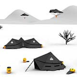 A parachute which serves as a tent and can also collect water