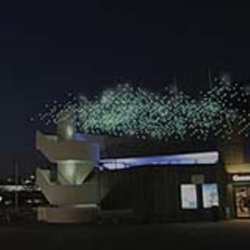 Wind energy transformed to a cloud of LEDs