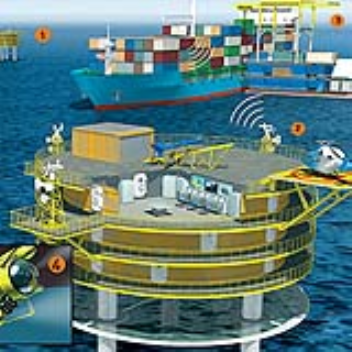 A cargo screening system scans ships before they enter the port
