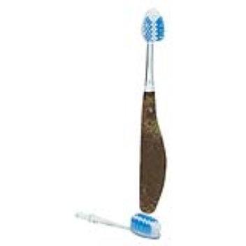 A toothbrush with a 100% biodegradable handle