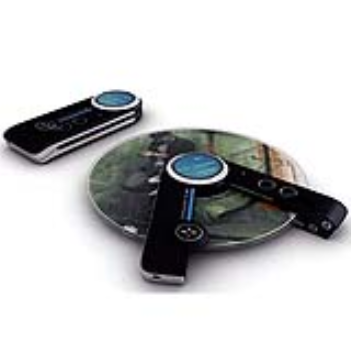 CD player inspired by a butterfly knife