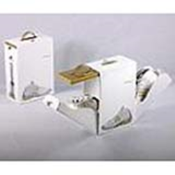 The box is the basis for the surprise effect when it is opened via the two self-locking spread wing panels